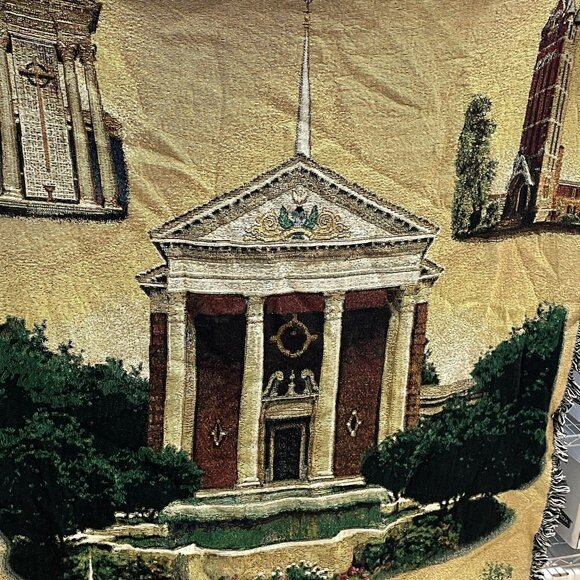 Decorative Blanket Throw Afghan Woven First Presbyterian Church Salisbury NC - Picture 2 of 4